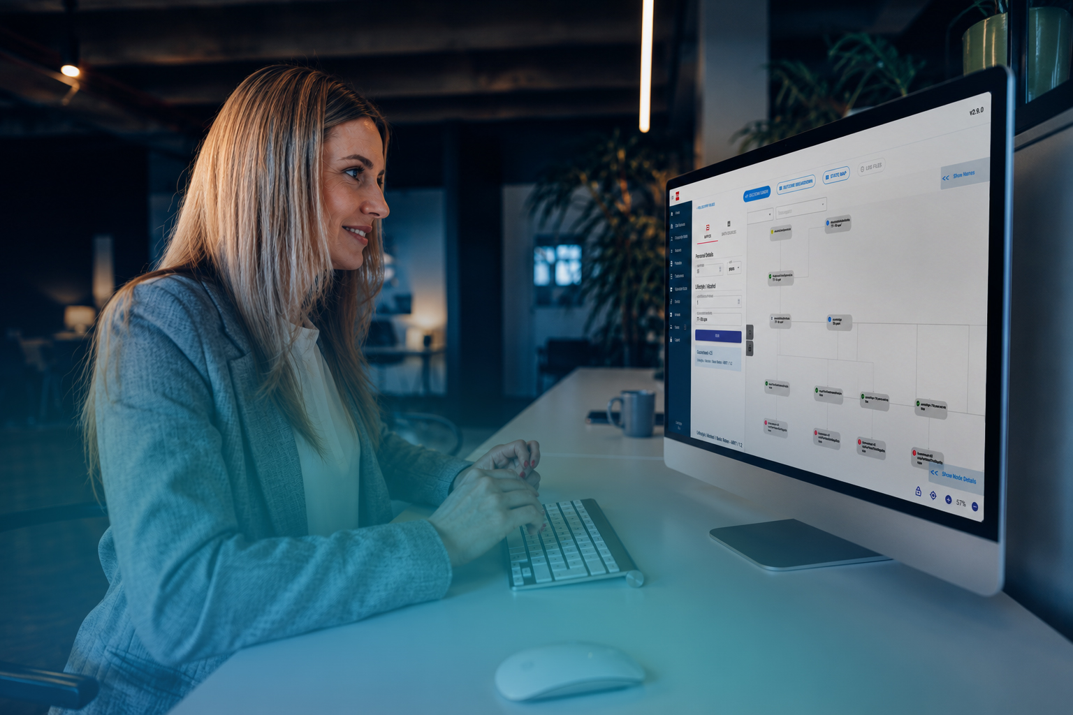 A person Using the RGA Platform on a computer 