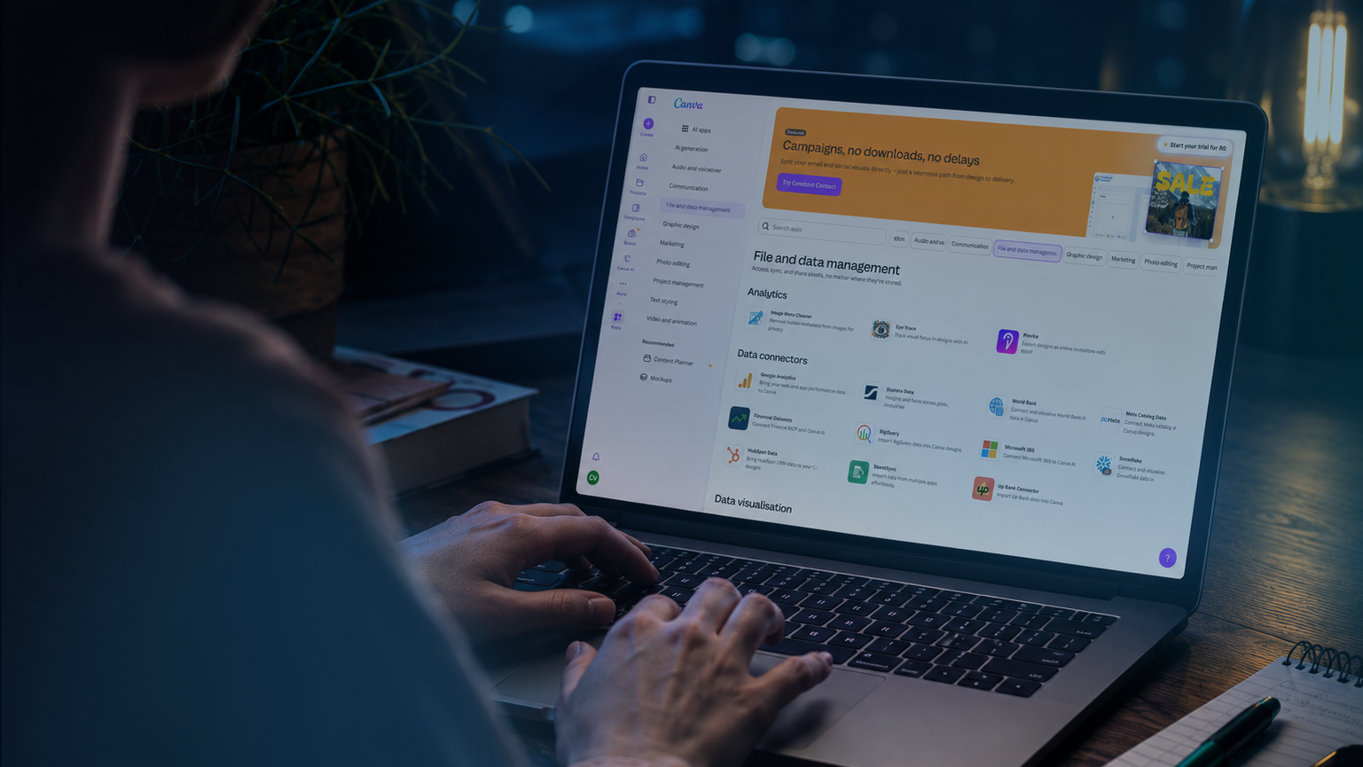 A Person working on Canva 