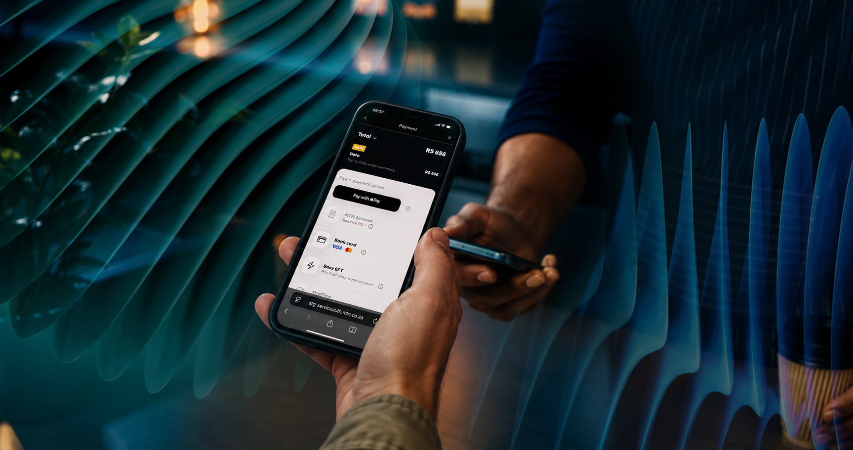 Tapping a phone on a POS System 